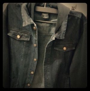 Black/grey Jean jacket hoodie